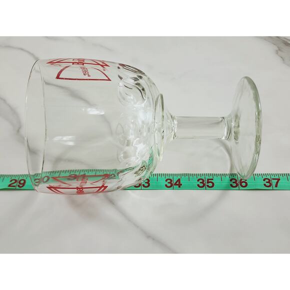 Budweiser Thumbprint Beer Goblet Glass 16oz Chalice Cup Red Logo 6" Vintage - Picture 13 of 14